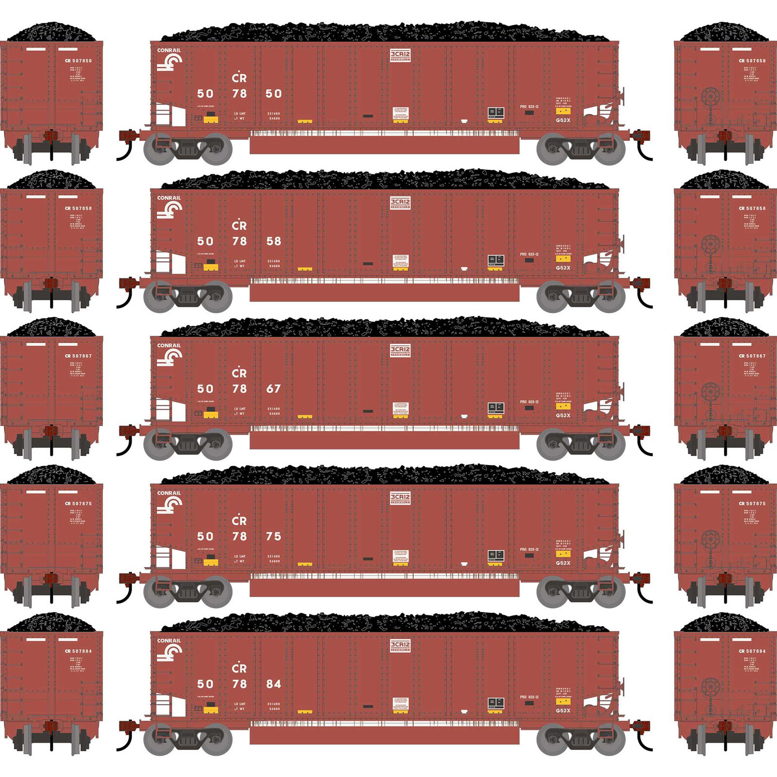 HO ATH Bethgon Coalporter w/Coal Load, Primed For Grime CR #507850/507858/507867/507875/507884 (5)