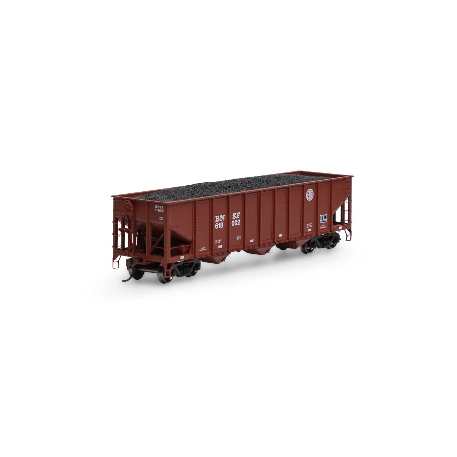 HO RTR 40' 3-Bay Ribbed Hopper with Load, BNSF #618002