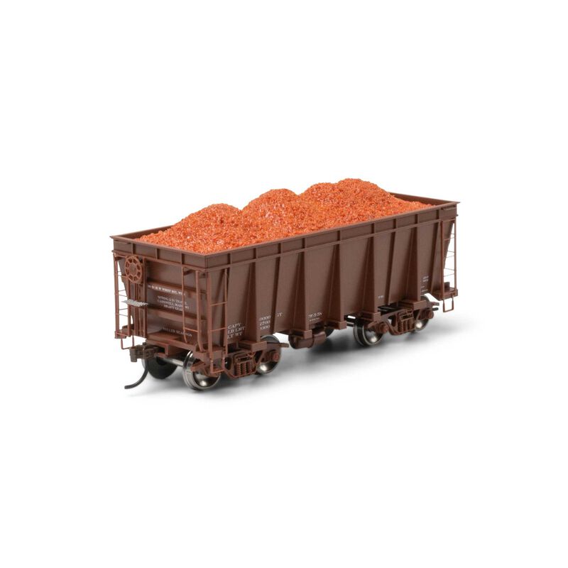 HO 26' PC&F Ore Car Tight-Bottom High Side with Load, Data Only Brown