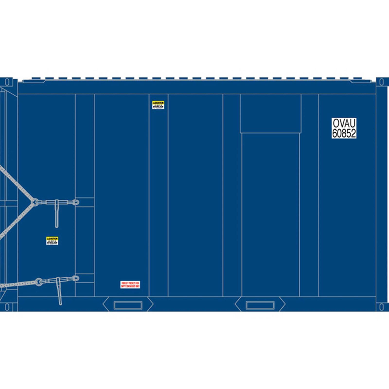 HO 20' High Cube MSW Container OVAU Set #1, Blue/White