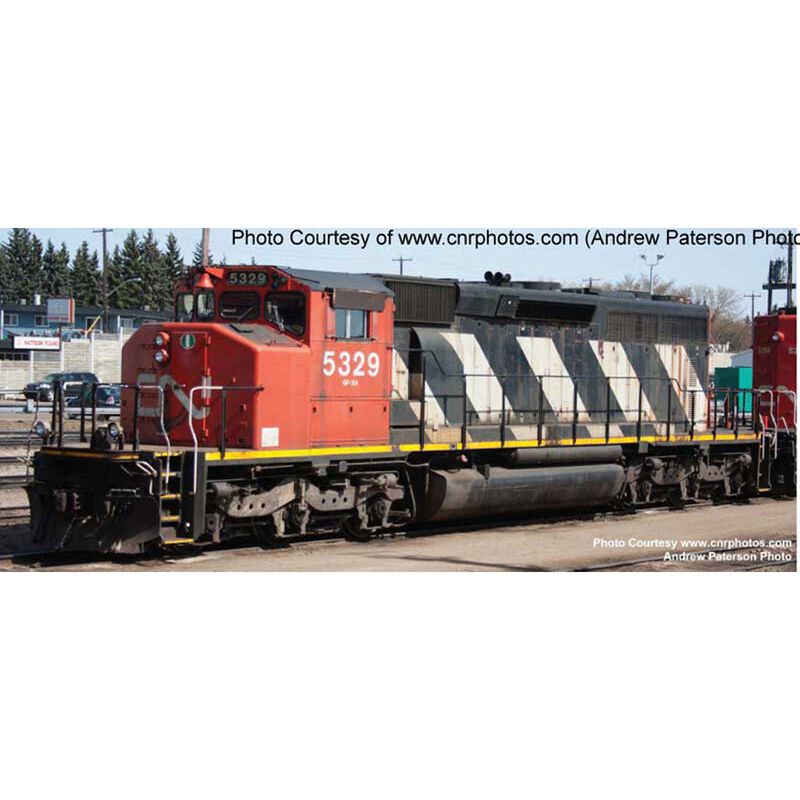 HO GMD SD40-2W Locomotive with DCC & Sound, CN Sergeant Stripes #5341