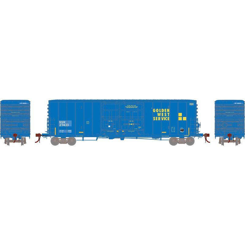 HO GEN 50' PC&F Box Car w/ 8'&6' Youngstown Plug Door, Primed For Grime SSW 'Golden West' #27430
