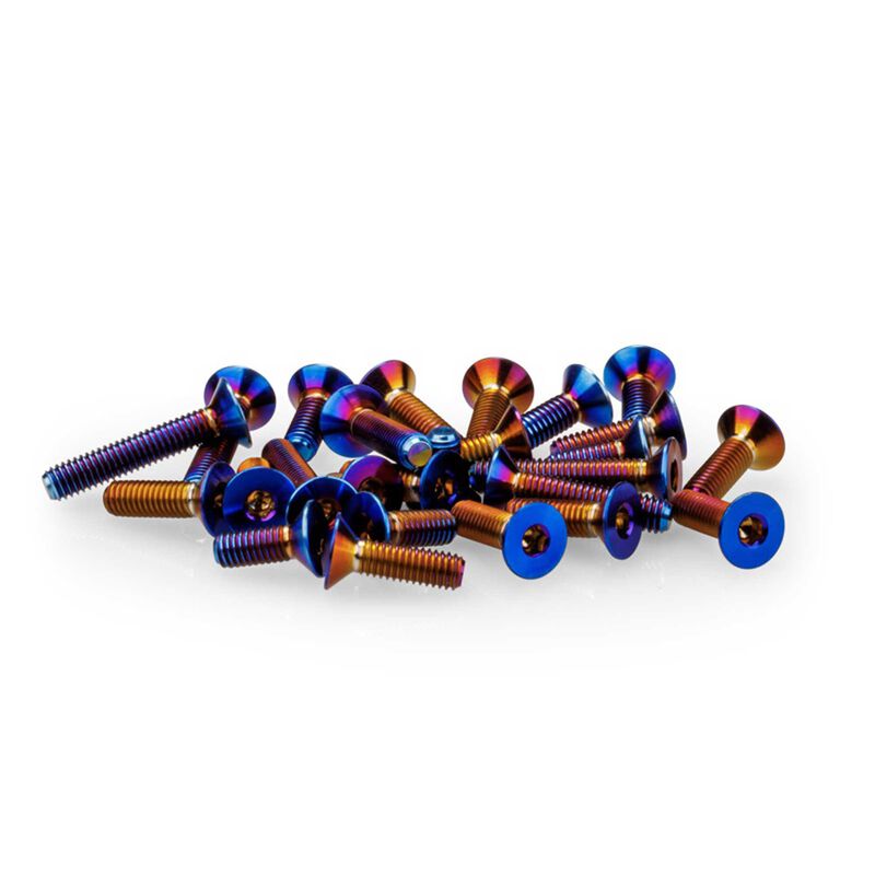 B6.4 Titanium Screw Set, Lower Blue, (26)