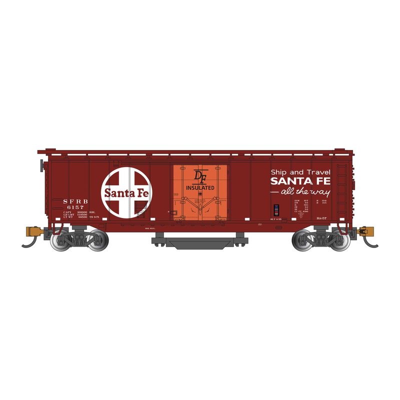 HO 50' Plug-Door Boxcar (Track-Cleaning) - Santa Fe #6157