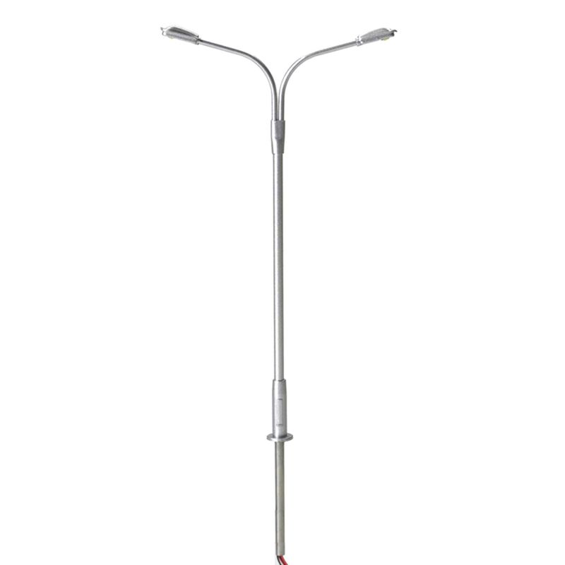 N Double Arm Streetlight Silver, Cool White LED (3)