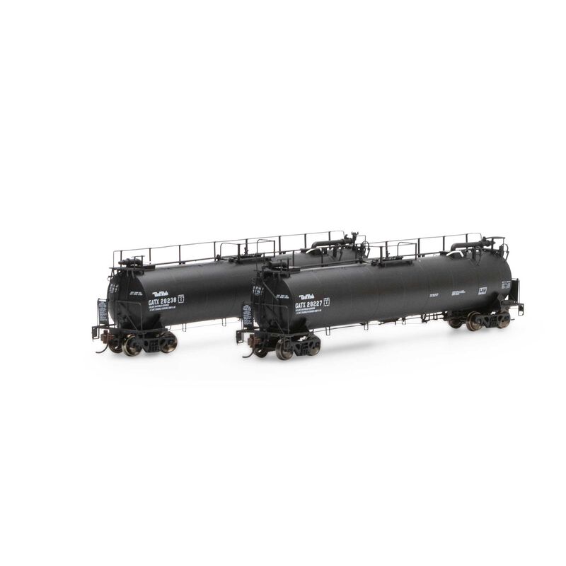 HO TankTrain A/B Set,GATX/Black Small #28227/28238