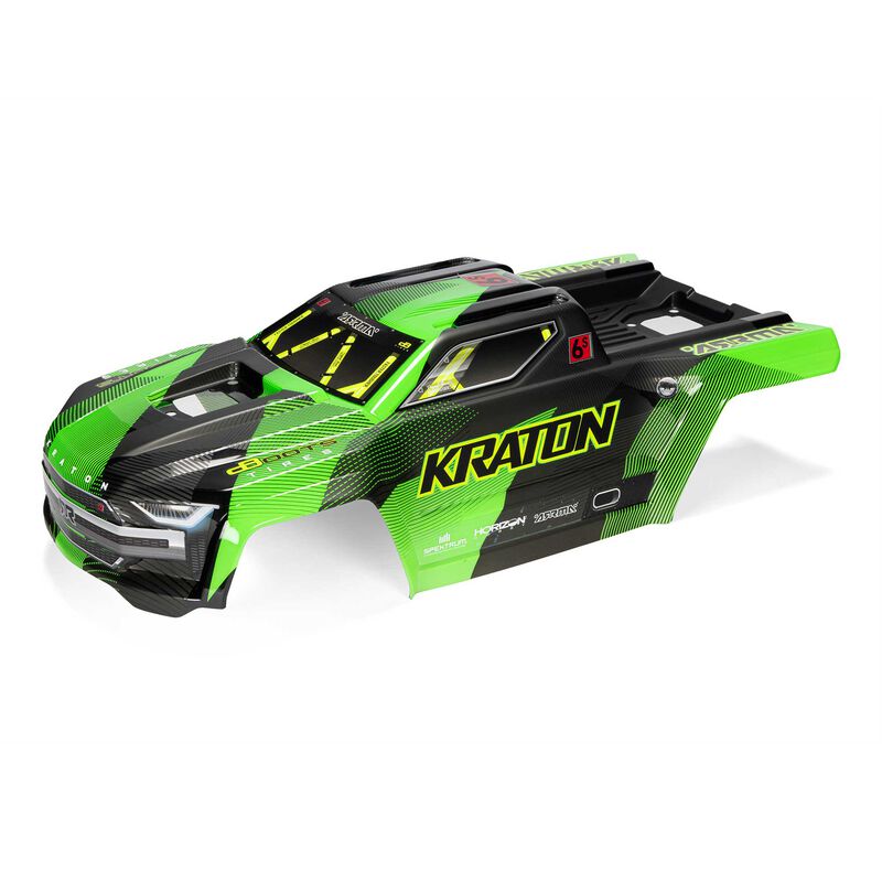 1/8 Painted Body with Decals, Green/Black: KRATON 6S BLX V6