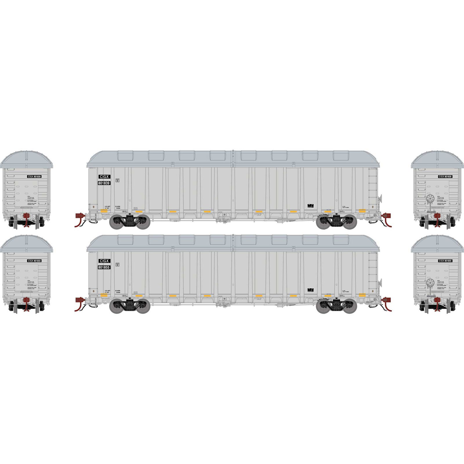 N NSC 6400 Gondola with Load, CIGX #801839, 801855 (2)
