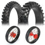 1/4 Pro-Spec Aluminum F/R Wheel Black/Red Dunlop MX33/MX33 Bundle