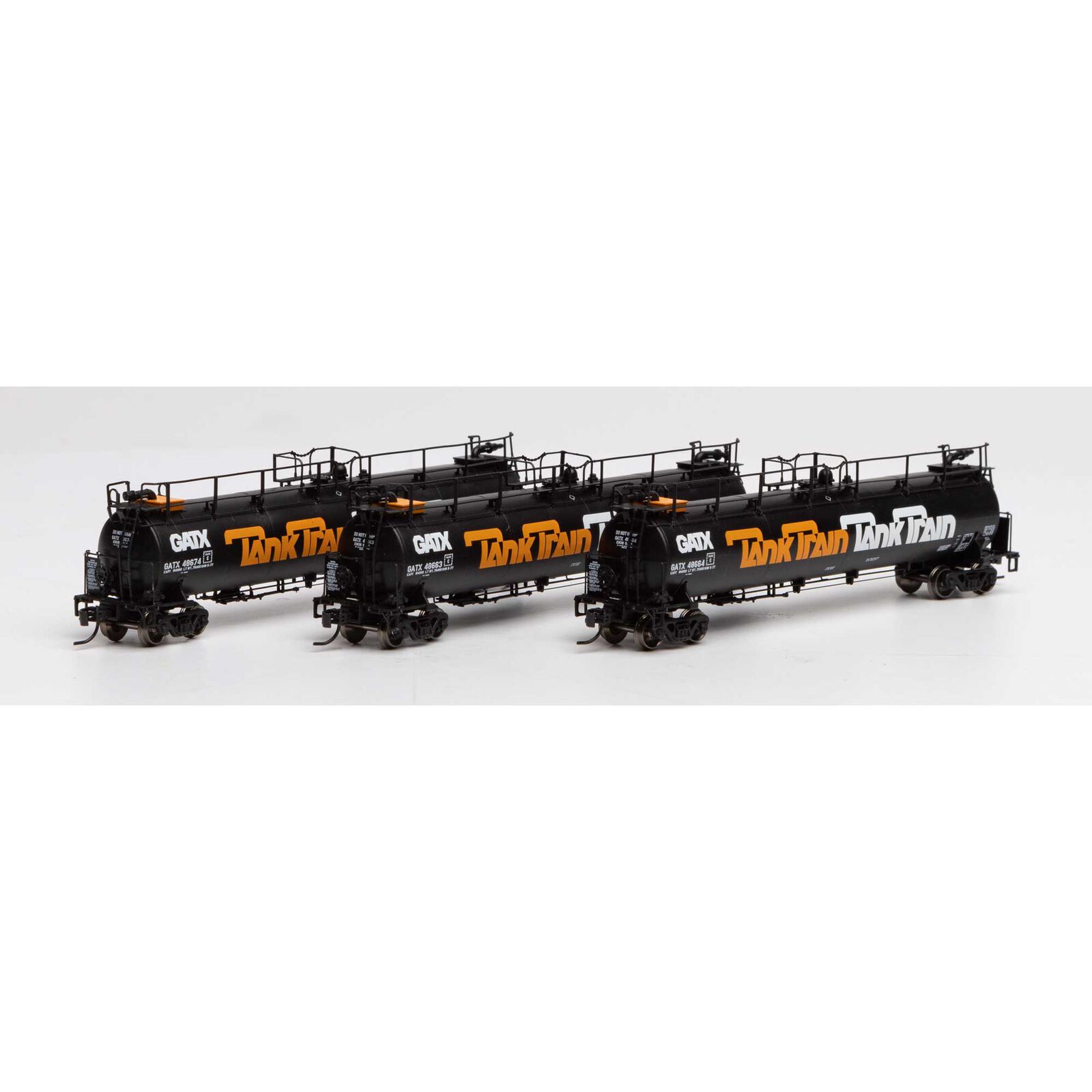 N TankTrain A/B &Int,GATX/Orange#48663/48664/48674