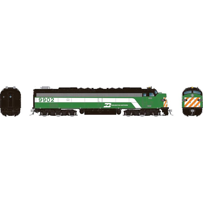 HO EMD E8A Locomotive with HEP, with DCC & Sound, BN Green #9924