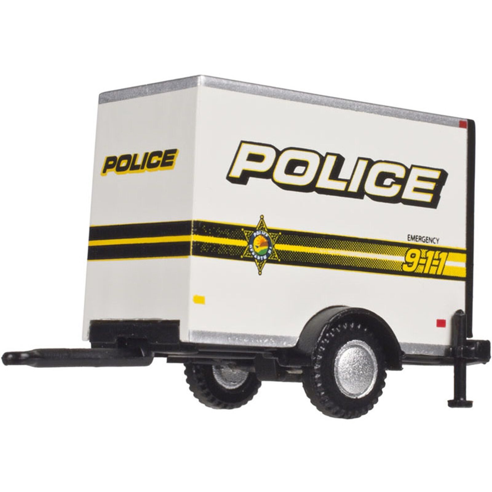 HO Box Trailer w Single Axle Police 911