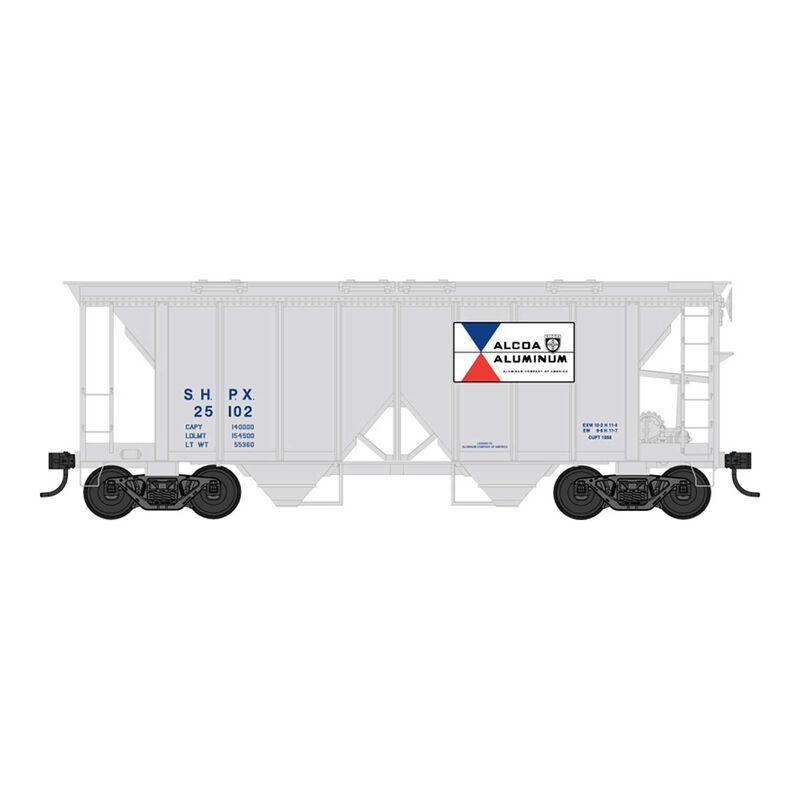 HO 70 Ton 2 Bay Covered Hopper ALCO Aluminum Road #25107