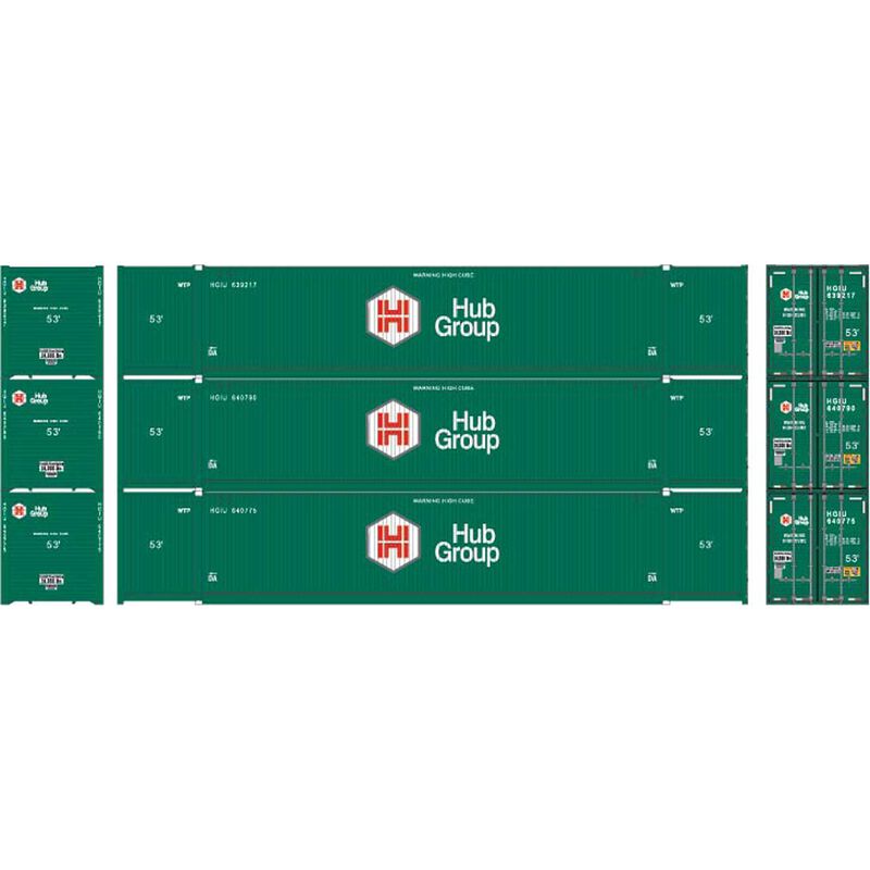 HO RTR 53' CIMC Container,HUB Group/Green Paint(3)