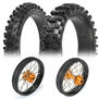 1/4 Pro-Spec Aluminum F/R Wheel Black/Gold Dunlop MX33/MX33 Bundle