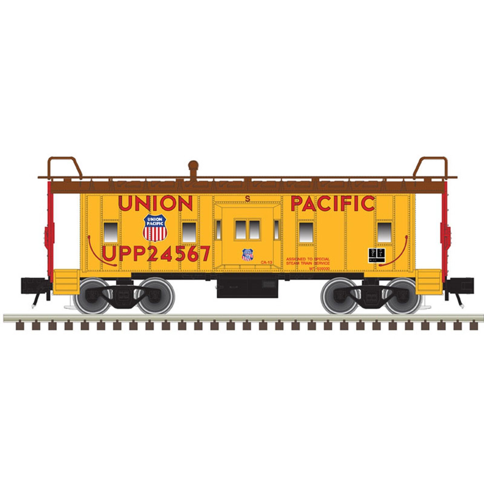 O Trainman Bay Window Caboose UP Steam Train (2R)