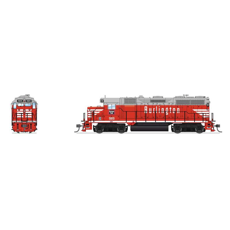 HO EMD GP35 Locomotive, CBQ 989, Chinese Red