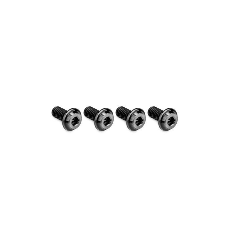 3x6mm Top Hat Titanium Screws, Stealth Black (4)