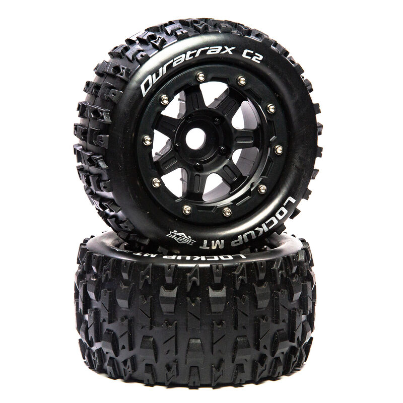 Lockup MT Belt 2.8" Mounted Front/Rear Tires, .5 Offset 17mm, Black (2)