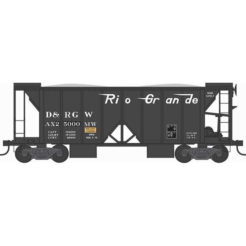 HO 70-Ton 2-Bay Ballast Car, D&RGW #25003