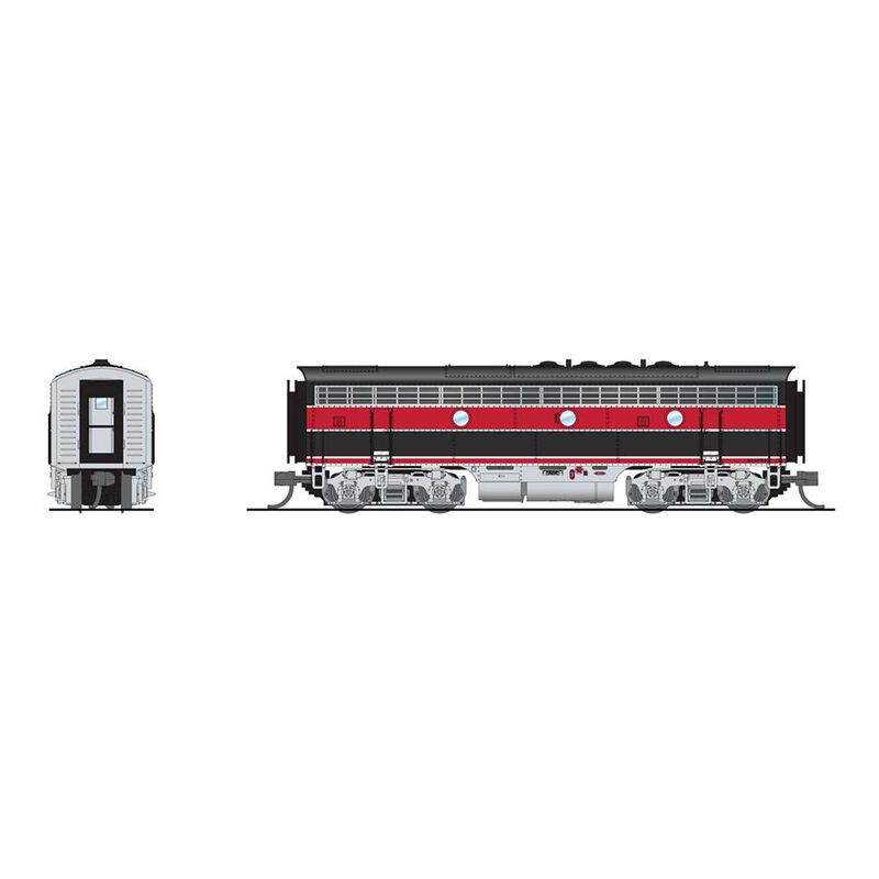 N EMD F7B Locomotive, CRIP 105B, Red & Black, Aluminum Trucks