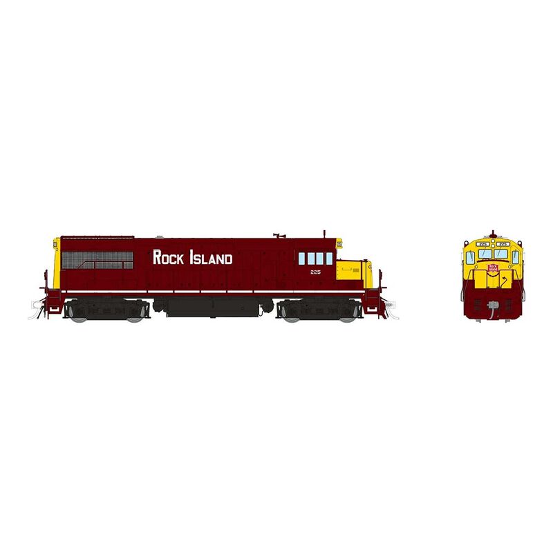 HO GE U25B Low Hood (DC/DCC/Sound): Rock Island - Maroon & Yellow: #225