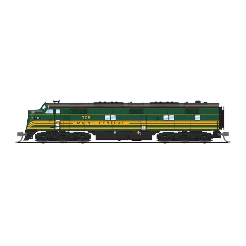 N EMD E7A Locomotive, MEC 708, Green & Dulux Gold