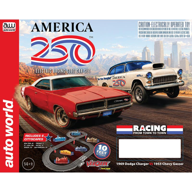 Round 2, LLC HO America 250 10' Slot Car Race Set