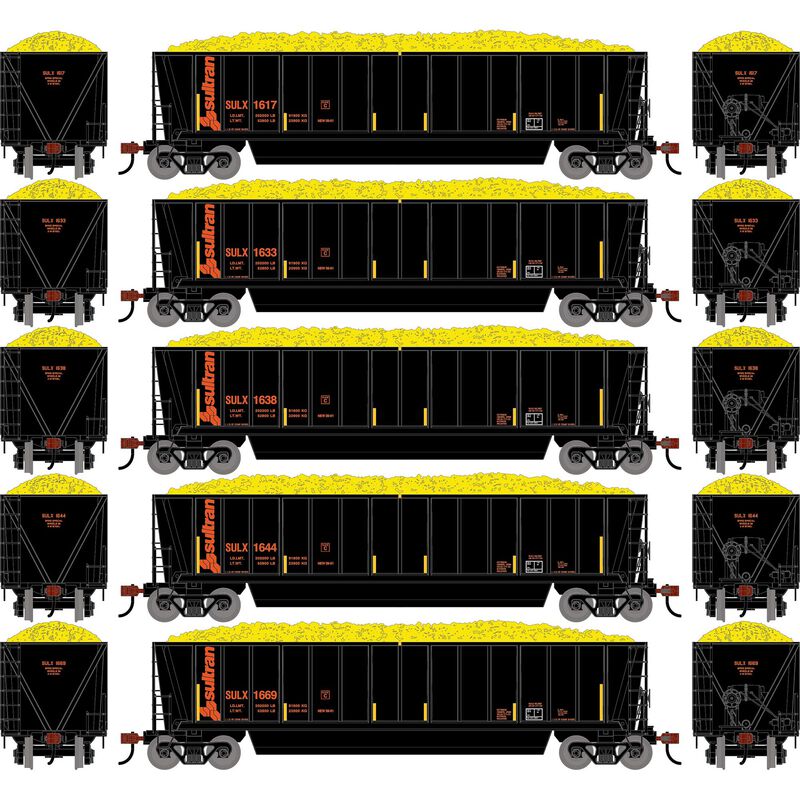 HO ATH Berwick Bathtub Gondola, SULX w/Load #1617/1633/1638/1644/1669 (5)