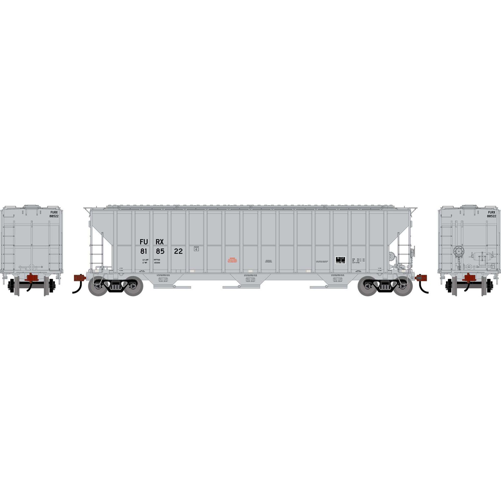 HO ATH FMC 4700 Covered Hopper, FURX #818522