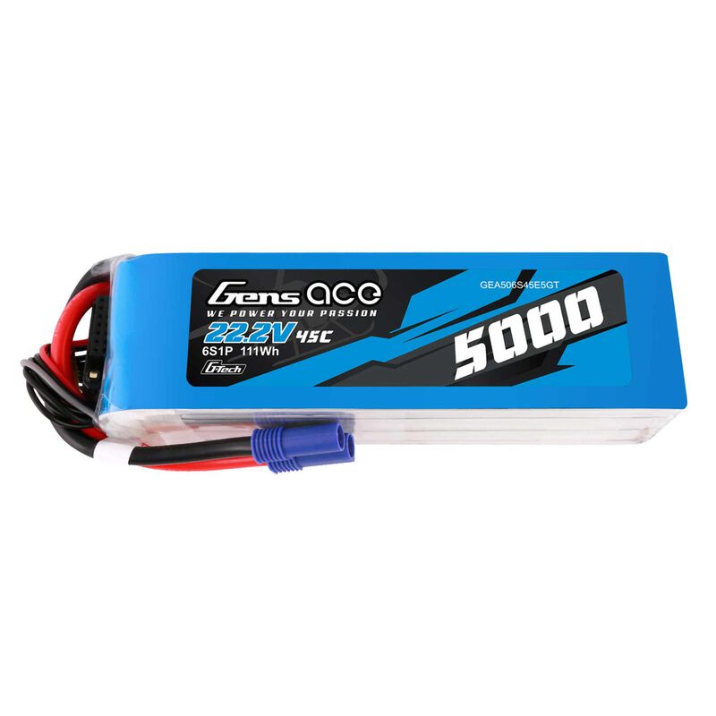 22.2V 5000mAh 6S 45C G-Tech Smart Lipo Battery: EC5