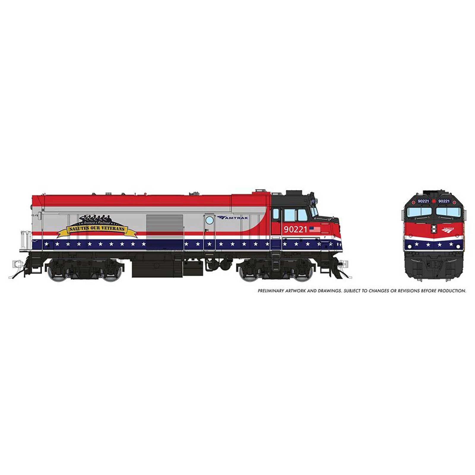 HO Amtrak NPCU Cabbage DC / Silent Amtrak Veterans #90221