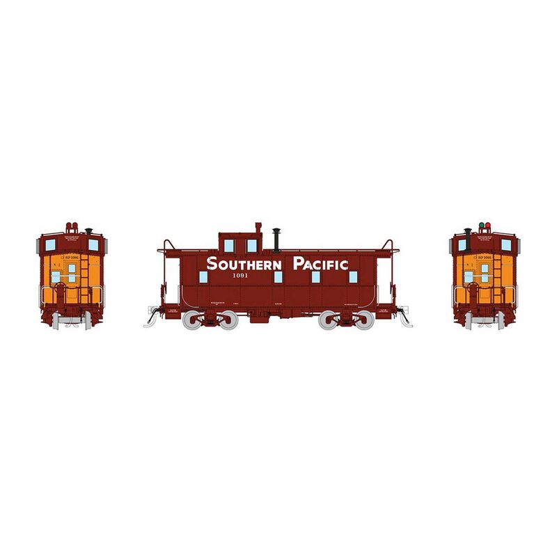 HO SP C-40-3 Steel Caboose, SP Gothic Large with Roofwalk: #1112