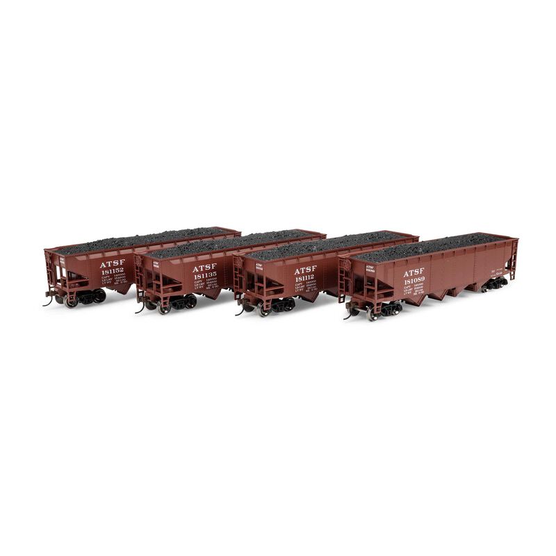 HO ATH 40' 4-Bay Offset Hopper with Load, ATSF #181089/181112/181135/181152 (4)