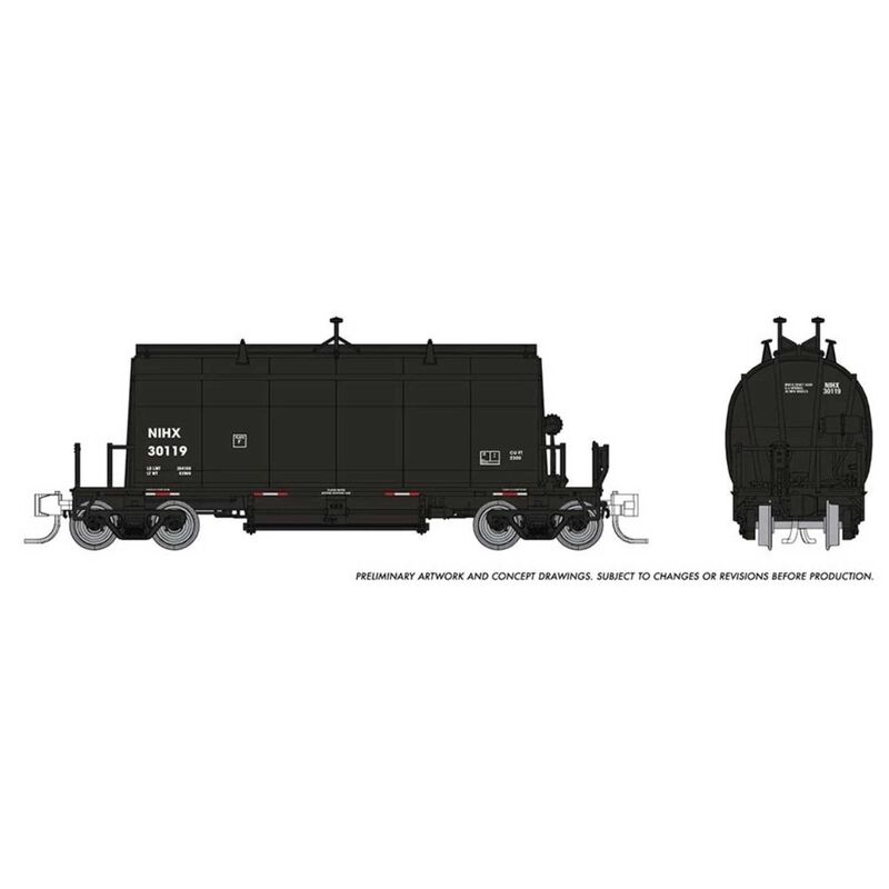 N Long Barrel Ore Hopper, NIHX Black / Red Stripes