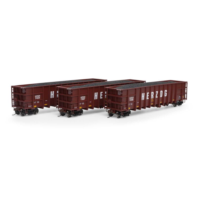 HO RTR Thrall High Side Gondola/Load,HZX/Brn #1(3)