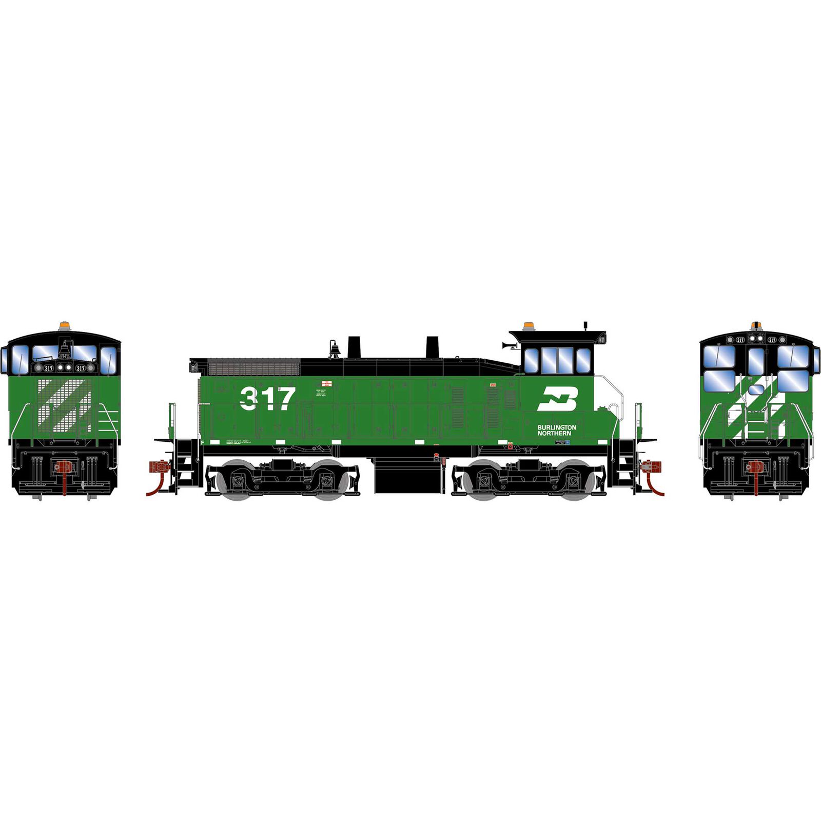 HO RTR SW1500, Burlington Northern #317