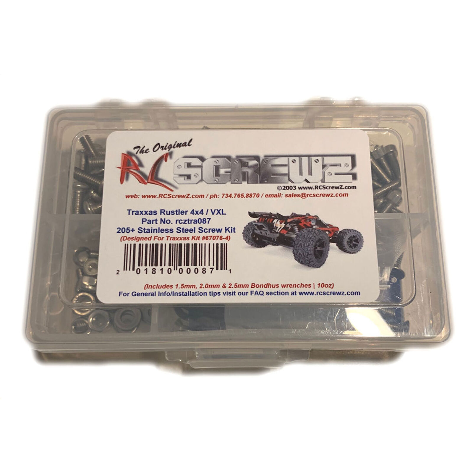 Stainless Steel Screw Kit: TRAXXAS Rustler 4x4 VXL