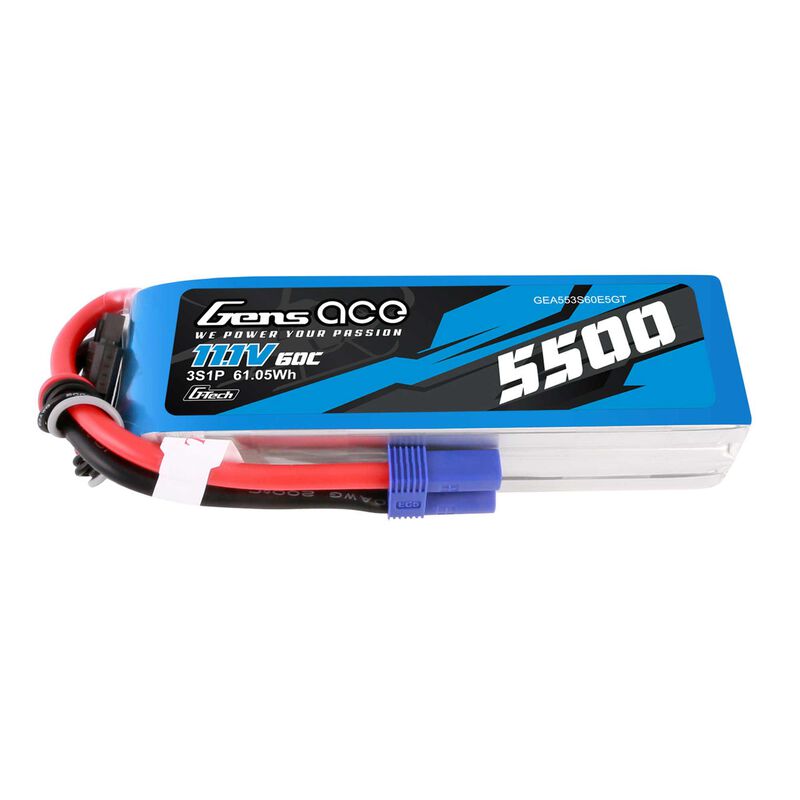 11.1V 5500mAh 3S 60C G-Tech Smart Lipo Battery:EC5