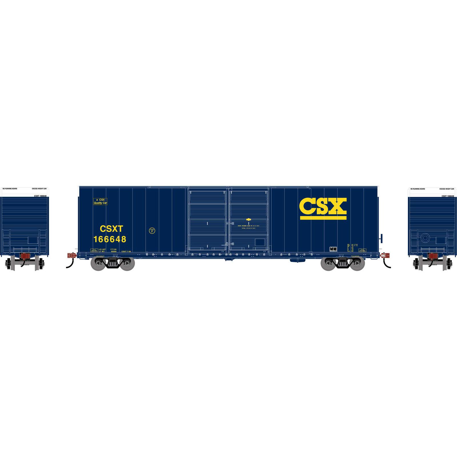 HO 60' FMC Smooth Side Double Door Box Car, CSXT #166648