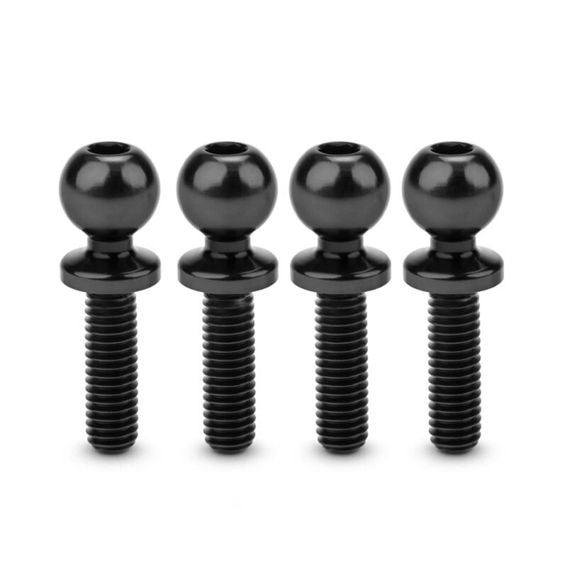 Revolted Titanium Ball-Studs, 5.5 x 10mm, Stealth Black (4)