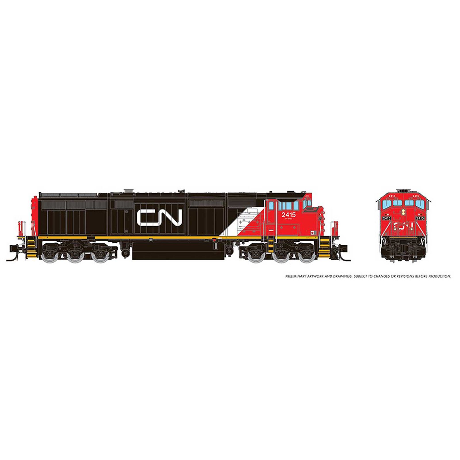 N Dash8-40CM Locomotive with DCC & Sound, CN #2415