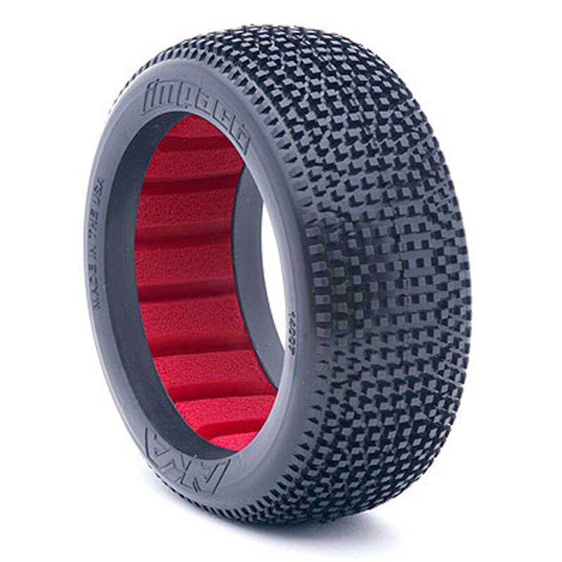 1/8 Impact Super Soft Long Wear Tires, Red Inserts (2): Buggy
