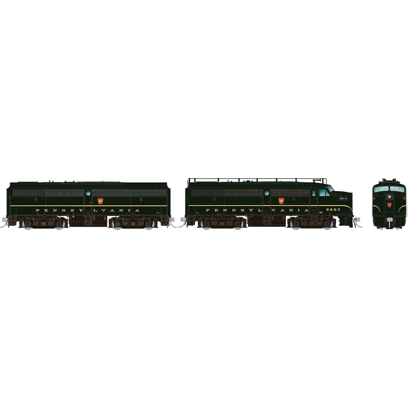 HO ALCo FA-1+FB-1 DC/DCC/Sound PRR 9603A+9603B