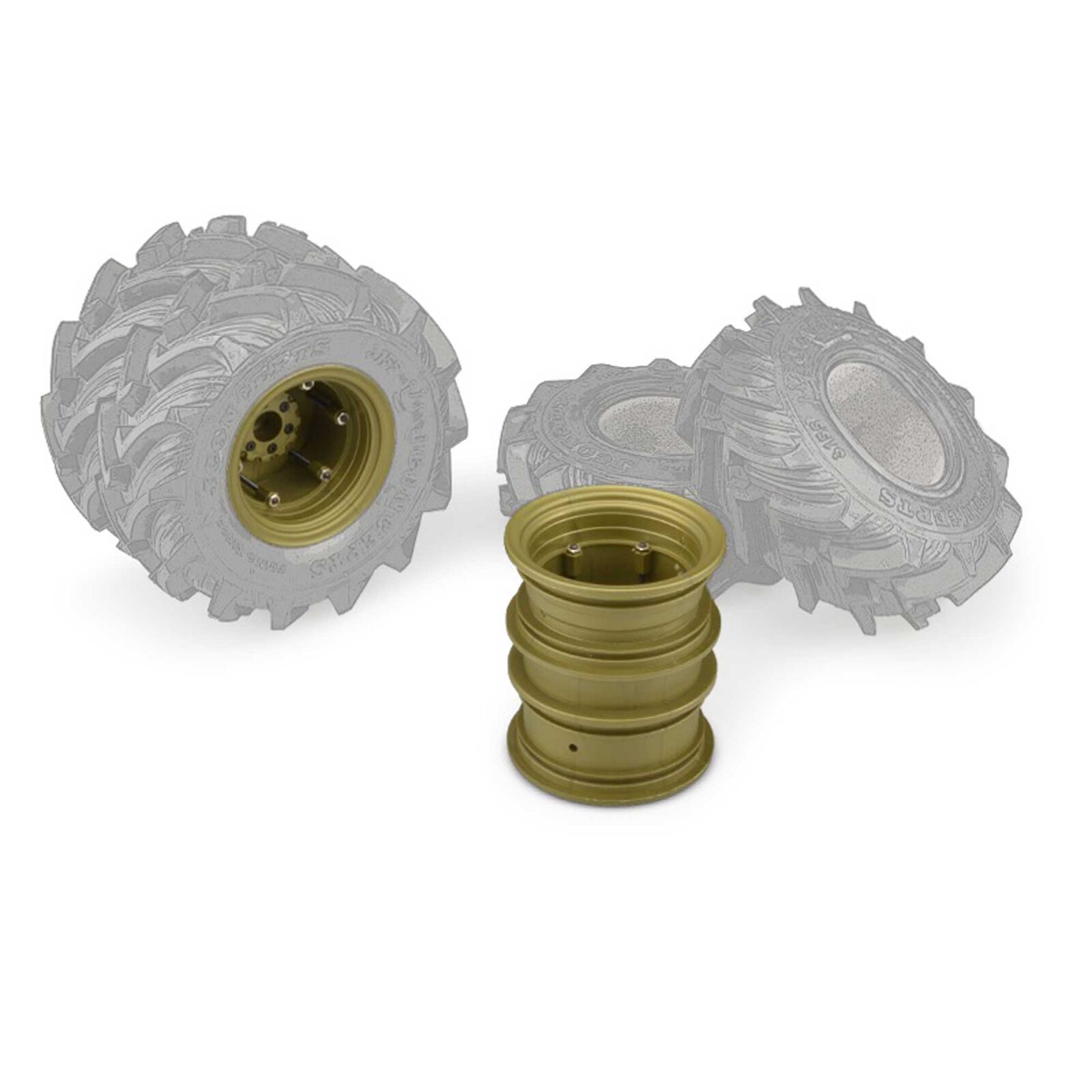 Krimson Dually 2.6 Dual Wheels with Adapters, Gold/Olive (2)