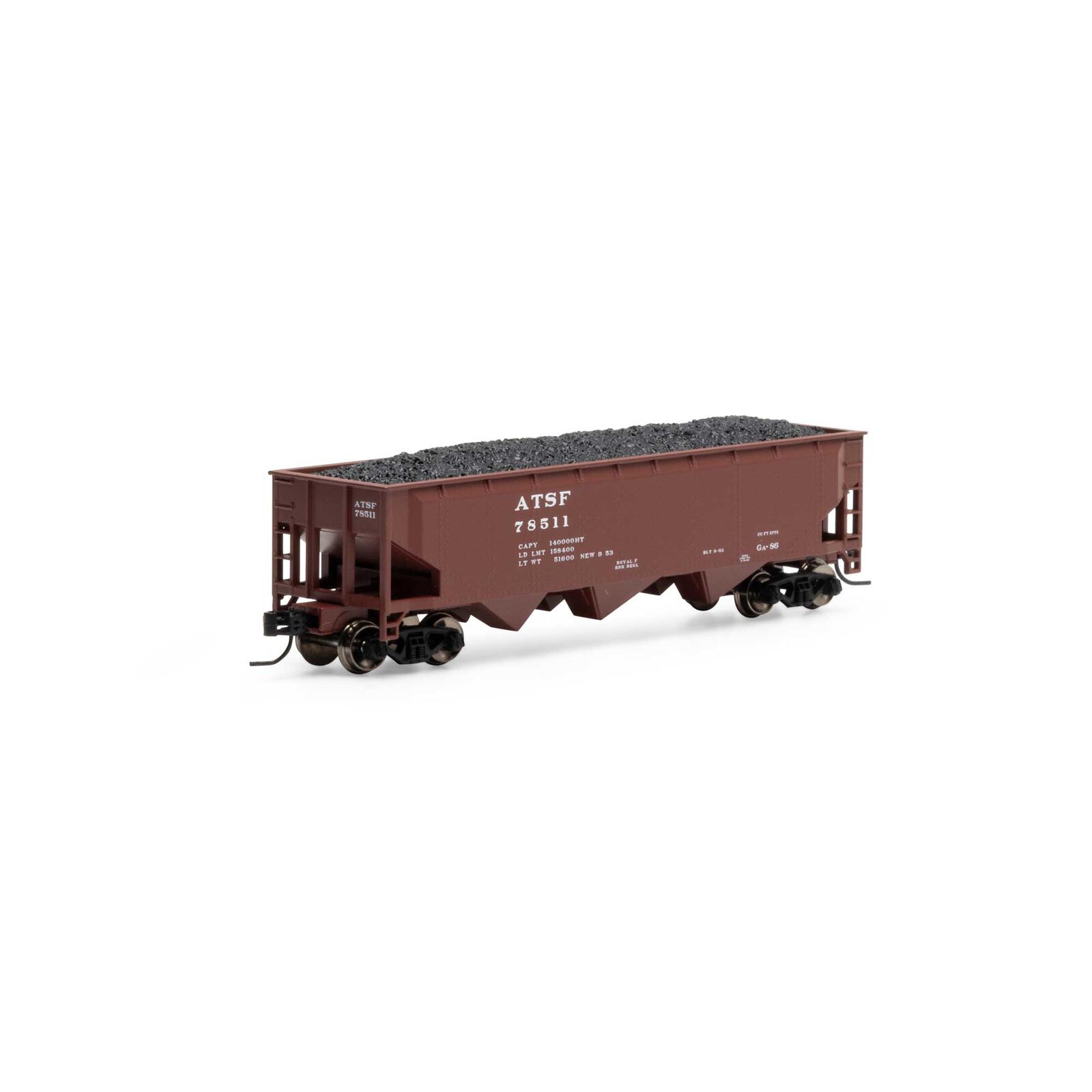 N 40' Offset Coal Hopper with Load, ATSF #78511