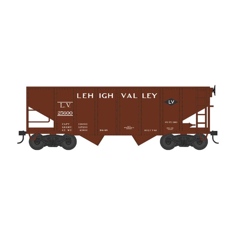 HO 55 Ton Fishbelly Hopper Lehigh Valley Rd #25693