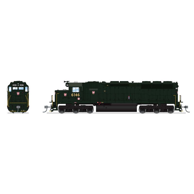 HO EMD SD45 Locomotive, PRR 6155, Brunswick Green with Paragon 4