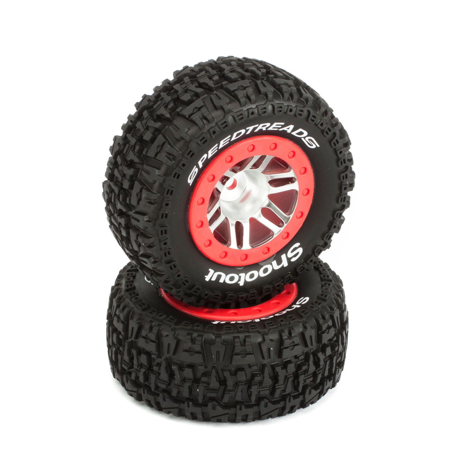 SpeedTreads&trade; Shootout&trade; SC Tires Mounted: Slash Rear, Slash 4x4 Front/Rear, ECX (2)