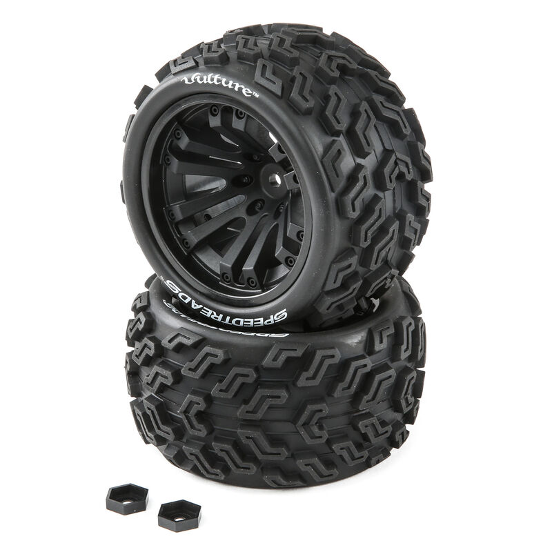 SpeedTreads Vulture Tires Mounted (2):  1/10 Stadium/Monster Truck